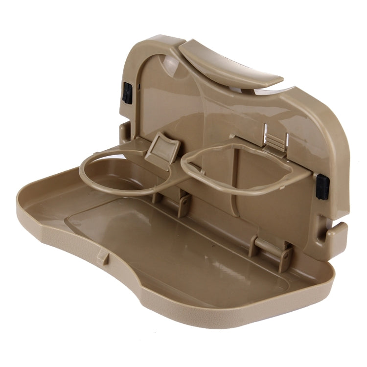 Folding Car Auto Back Seat Table Drink Food Cup Tray Holder Stand Desk, Gray, Beige