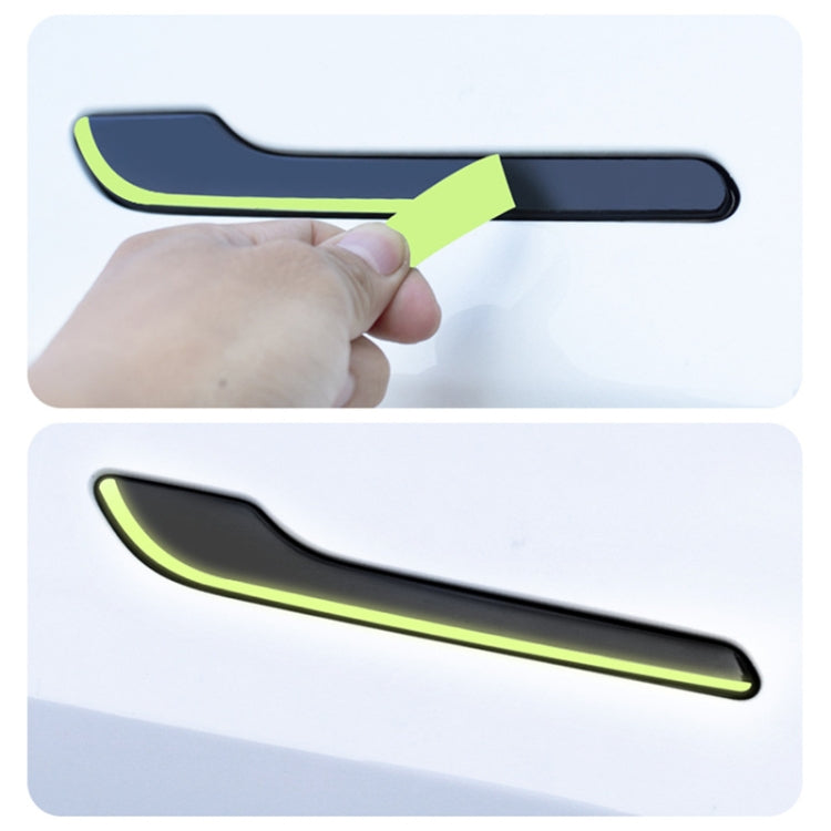 For Tesla Model 3 / Y 4pcs / Set Car Door Handle Luminous Decorative Sticker, Door Handle Decorative Sticker