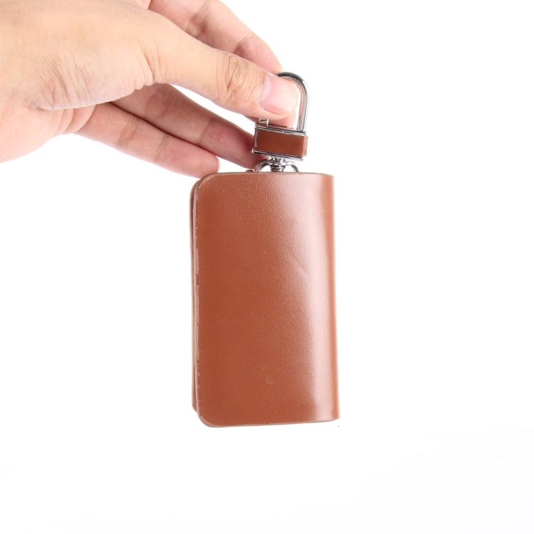 Universal Leather Flash Powder Texture Waist Hanging Zipper Wallets Key Holder Bag (No Include Key), Flash Powder Texture Brown