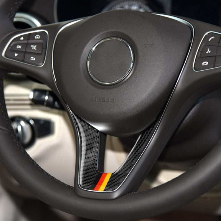 Car German Flag Carbon Fiber Steering Wheel Decorative Sticker for Mercedes-Benz, Steering Wheel (German Flag A)