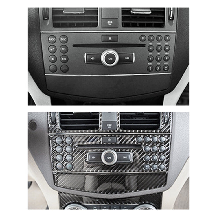 2 PCS Car CD Adjustment Frame Carbon Fiber Decorative Sticker for Mercedes-Benz W204 2007-2010, CD Adjustment Frame (A)