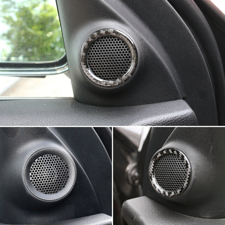2 PCS Car Front Horn Carbon Fiber Decorative Sticker for Jeep Grand Cherokee 2014-2017, Front Horn