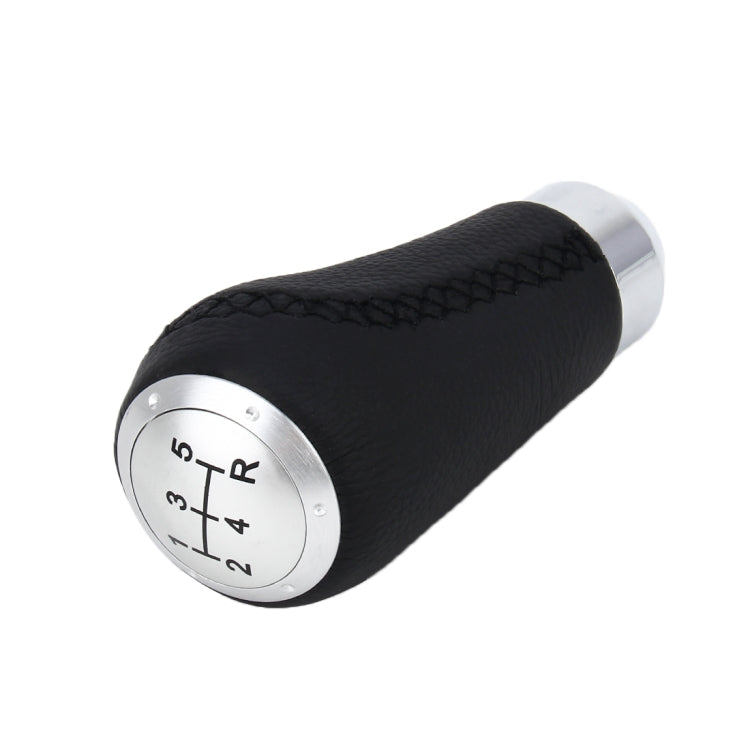 Universal Car Modified Shifter Black Leather Lever Manual 5-Speed Gear Shift Knob, 5-Speed Gear Shift Knob