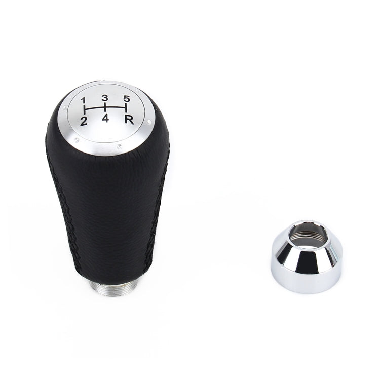 Universal Car Modified Shifter Black Leather Lever Manual 5-Speed Gear Shift Knob, 5-Speed Gear Shift Knob