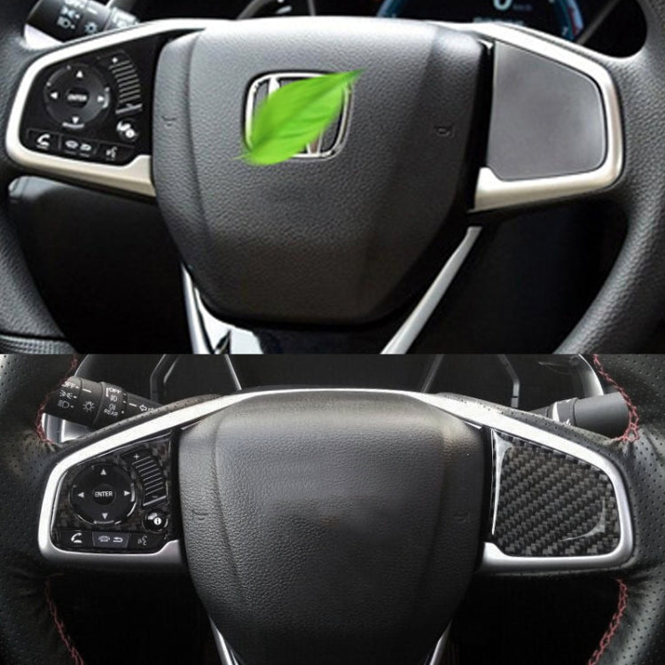 2 in 1 Carbon Fiber Steering Wheel Button Trim Interior DIY Sticker for Honda Civic 10th Gen 2016-2019(General), Button Trim