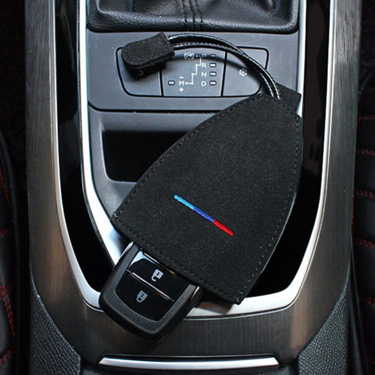 Universal Car Remote Smart Key Case Suede Protective Cover, Light Blue