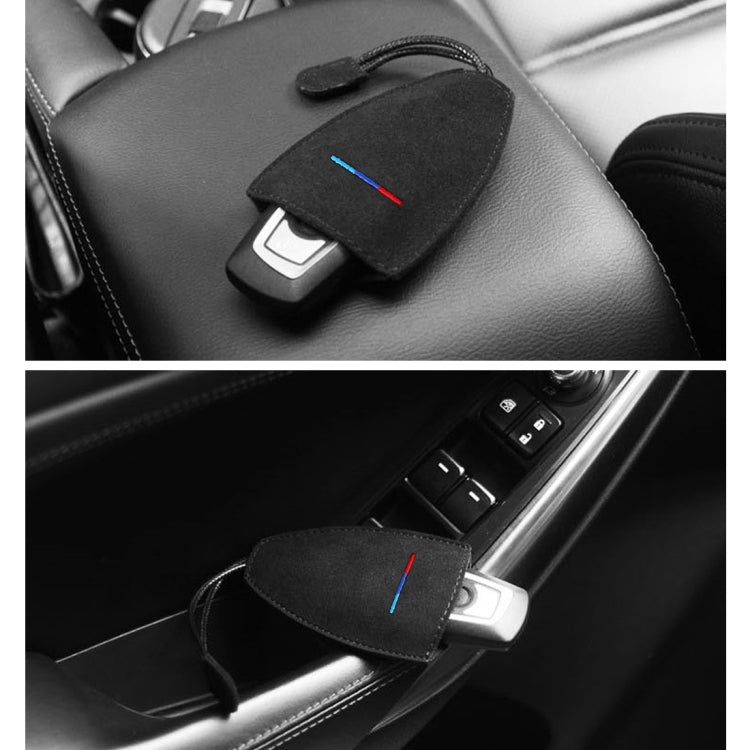 Universal Car Remote Smart Key Case Suede Protective Cover, Light Blue
