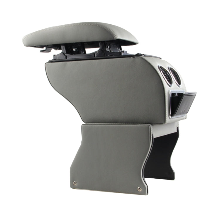 Car ABS Leather Wrapped Armrest Box with Fast Charge USB Holes and Cables for Tiguan, For Tiguan(Grey)