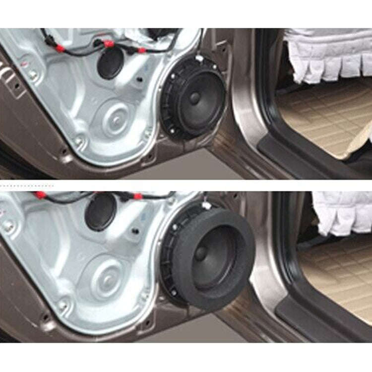 2 PCS Car Sound Insulation Speaker Soundproof Cotton with Self Adhesive Car Sound Insulation Cotton, Outer Diameter : 19.5 cm, Inner Diameter: 14.3 cm, Car Speaker Soundproof Cotton