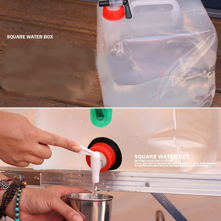 10L Outdoor Transparent PVC Foldable Water Bag Container with ON/OFF Switch, 10L with ON/OFF Switch