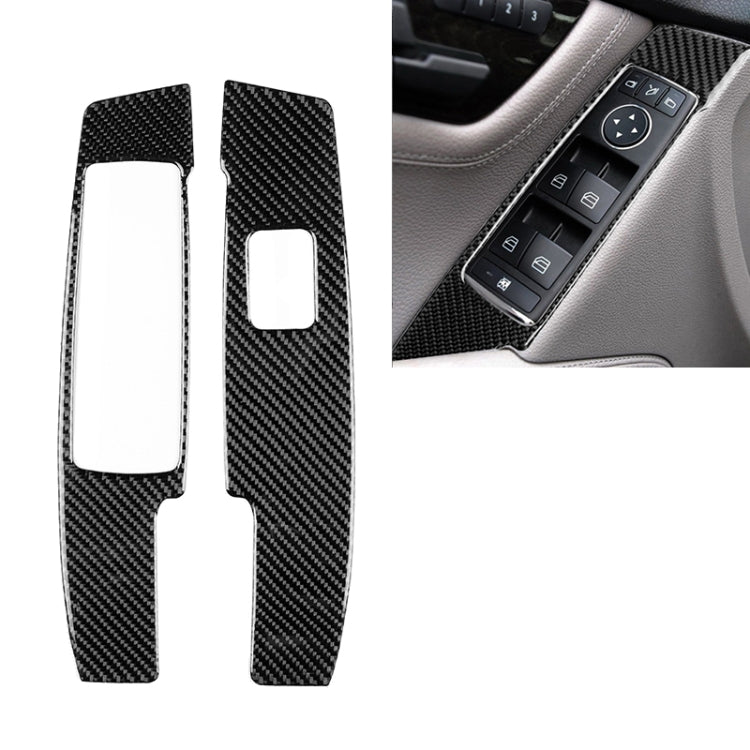 2 PCS Car Carbon Fiber Window Lift Panel Decorative Sticker for Mercedes-Benz W204 C Class 2007-2013, Left Drive, Window Lift Panel