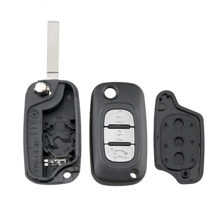 For RENAULT Clio / Megane / Kangoo / Modus Car Keys Replacement 3 Buttons Car Key Case with Foldable Key Blade, For RENAULT Clio 3 Buttons