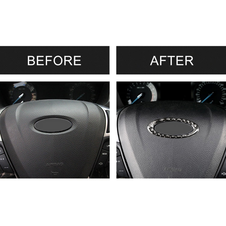 Car Carbon Fiber Steering Wheel Frame Decorative Sticker for Ford New Mondeo 2013-2019, Steering Wheel Frame