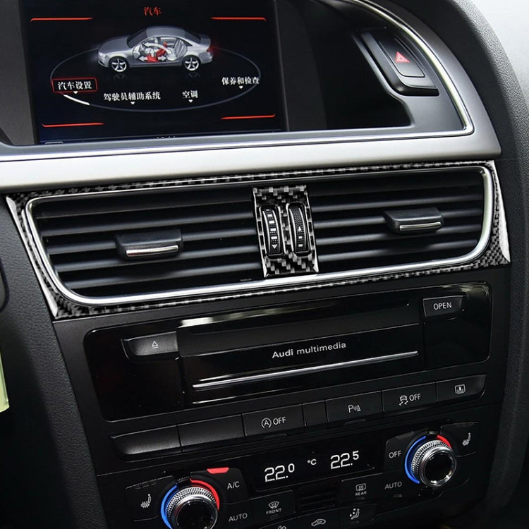 2 in 1 Car Carbon Fiber Air Conditioning Air Outlet Frame Decorative Sticker for Audi A4 B8 2009-2016 / A5 2008-2017 / Q5 2009-2017​, Left Drive