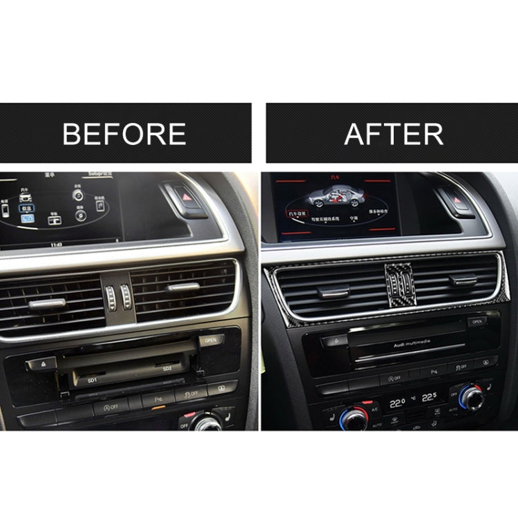 2 in 1 Car Carbon Fiber Air Conditioning Air Outlet Frame Decorative Sticker for Audi A4 B8 2009-2016 / A5 2008-2017 / Q5 2009-2017​, Left Drive