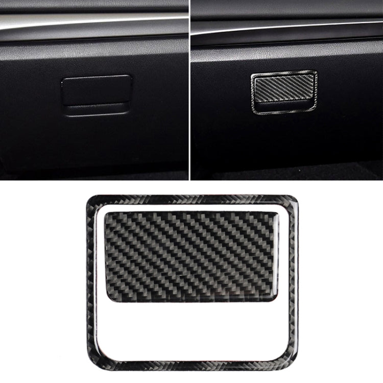 Car Carbon Fiber Front Passenger Seat Storage Box Decorative Sticker for Mazda Axela 2017-2018, Front Passenger Seat Storage Box
