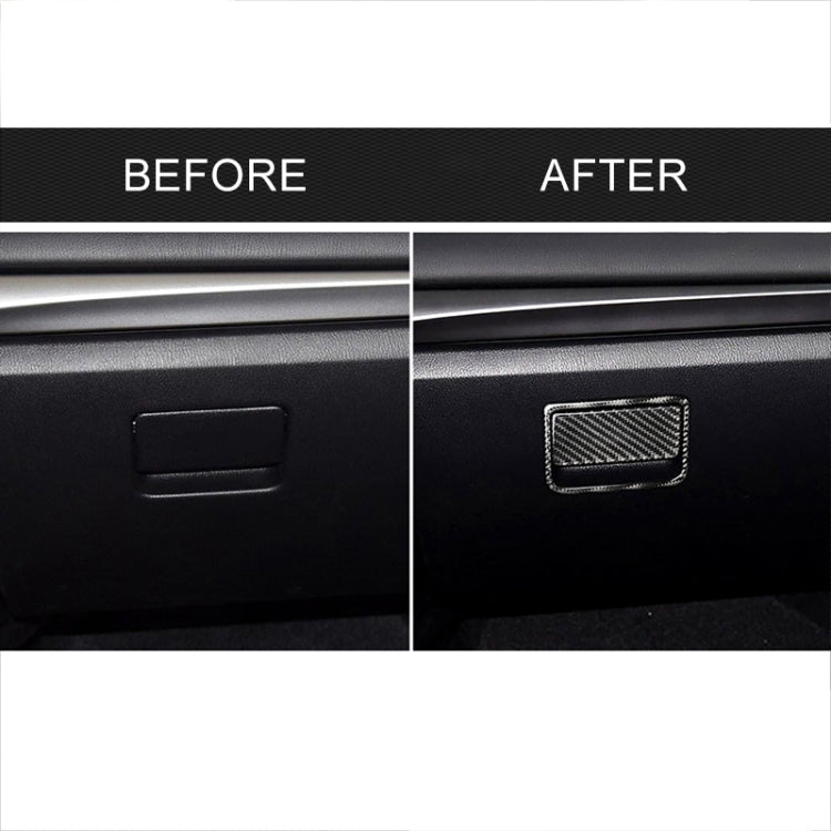 Car Carbon Fiber Front Passenger Seat Storage Box Decorative Sticker for Mazda Axela 2017-2018, Front Passenger Seat Storage Box