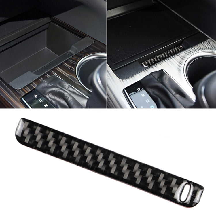 Car Carbon Fiber Storage Box Groove Decorative Sticker for Toyota Eighth Generation Camry 2018-2019, Left Drive, Storage Box Groove