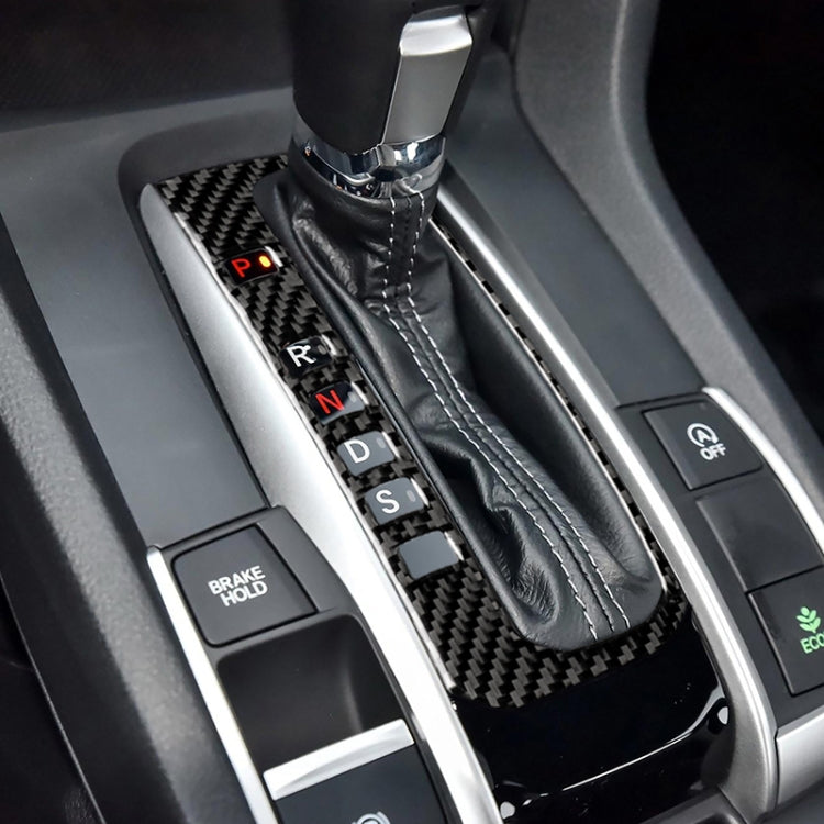 Car Carbon Fiber Gear Position Button Frame Decorative Sticker for Honda Tenth Generation Civic 2016-2019, Left Drive, Gear Position Button Frame