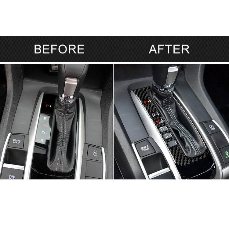 Car Carbon Fiber Gear Position Button Frame Decorative Sticker for Honda Tenth Generation Civic 2016-2019, Left Drive, Gear Position Button Frame