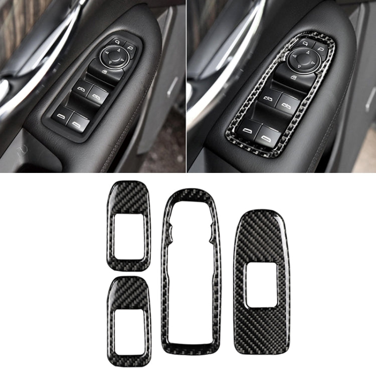 Car Carbon Fiber Door Window Lift Panel Decorative Sticker for Cadillac XT5 2016-2017, Door Window Lift Panel