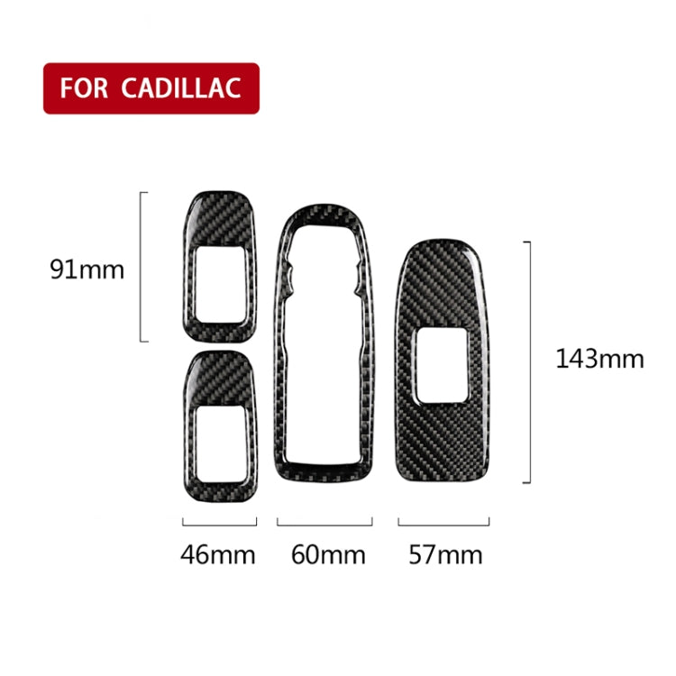 Car Carbon Fiber Door Window Lift Panel Decorative Sticker for Cadillac XT5 2016-2017, Door Window Lift Panel