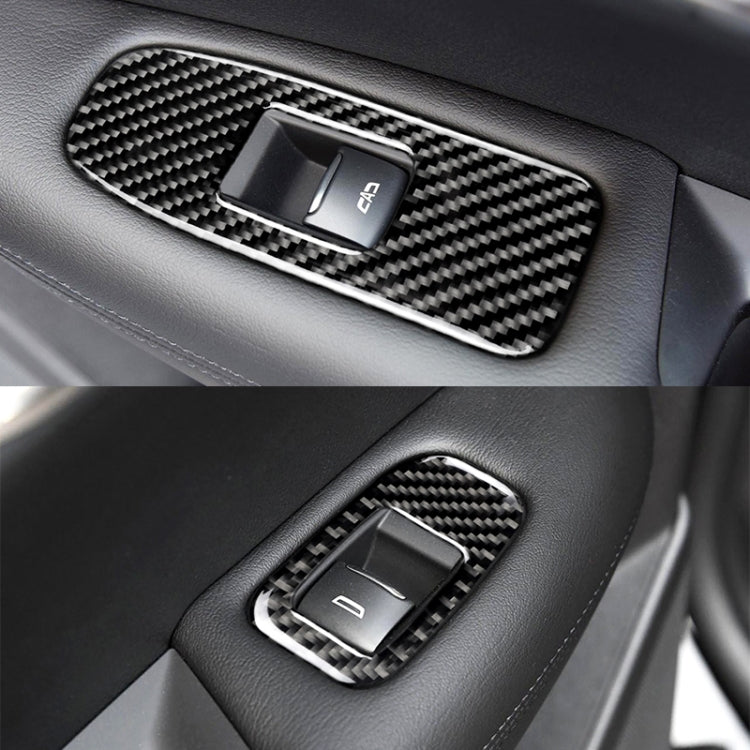 Car Carbon Fiber Door Window Lift Panel Decorative Sticker for Cadillac XT5 2016-2017, Door Window Lift Panel