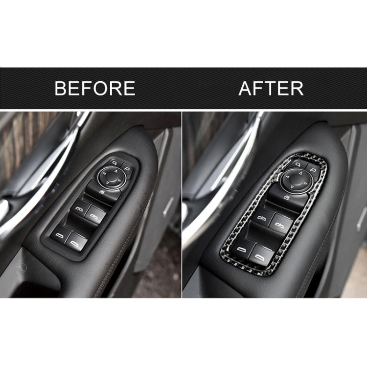 Car Carbon Fiber Door Window Lift Panel Decorative Sticker for Cadillac XT5 2016-2017, Door Window Lift Panel