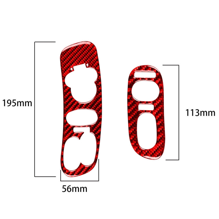 2 in 1 Car Carbon Fiber Door Control Panel Sticker Set B for Chevrolet Corvette C5 1998-2004, Left Drive, Door Control Panel Sticker B