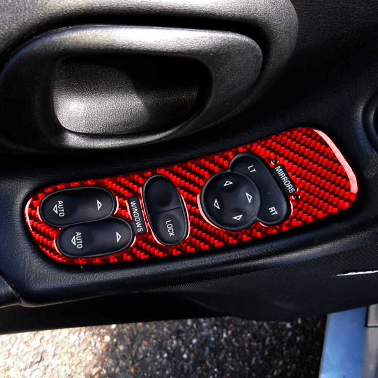 2 in 1 Car Carbon Fiber Door Control Panel Sticker Set B for Chevrolet Corvette C5 1998-2004, Left Drive, Door Control Panel Sticker B