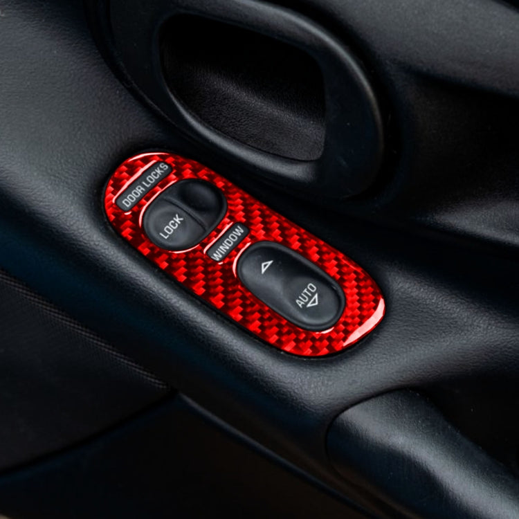 2 in 1 Car Carbon Fiber Door Control Panel Sticker Set B for Chevrolet Corvette C5 1998-2004, Left Drive, Door Control Panel Sticker B