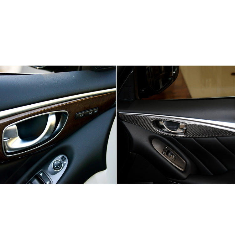 2 PCS Car Carbon Fiber Door Inner Handle Panel Decorative Sticker for Infiniti Q60, Left Drive, Door Inner Handle Panel