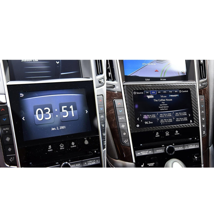 Car Carbon Fiber Navigation Frame Decorative Sticker for Infiniti Q50 / Q60 2014-2020, Navigation Frame