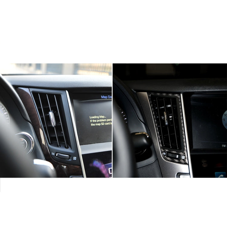 2 PCS Car Carbon Fiber Central Air Outlet Frame Decorative Sticker for Infiniti Q50 / Q60 2014-2020, Central Air Outlet Frame