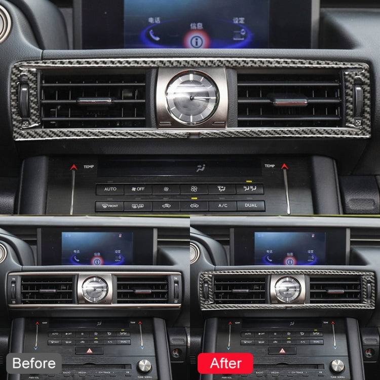 Car Carbon Fiber Central Control Air Outlet Decorative Sticker for Lexus IS250 2013-, Left Drive, Central Control Air Outlet