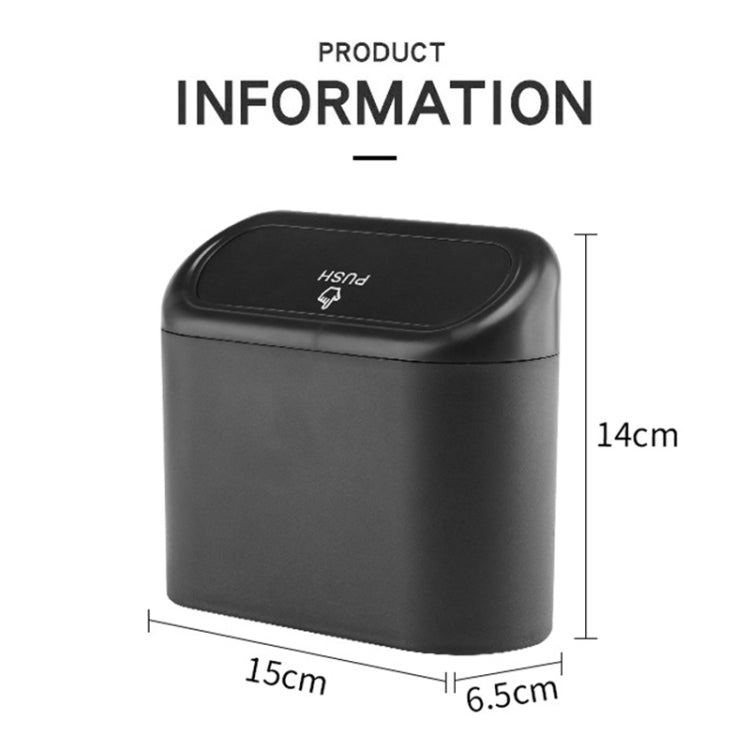 Vehicle Trash Can Bin Rubbish Bin Organizer Car-mounted Trash Storage Box, Trash Can Bin