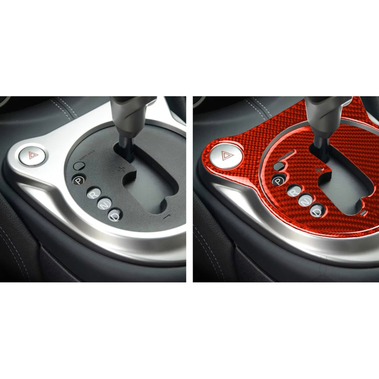 2 in 1 Car Carbon Fiber Automatic Gear Shifting Transmission Panel Decorative Sticker for Nissan 370Z / Z34 2009-, Left Drive, Automatic Gear Shifting Transmission Panel, Left Drive