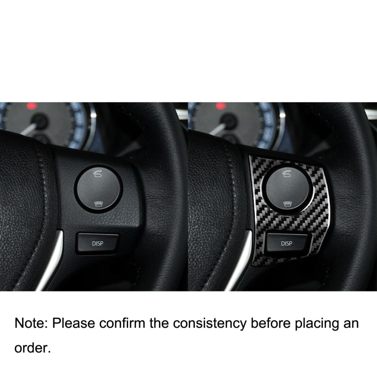 Car Carbon Fiber Steering Wheel Button Frame Decorative Sticker for Toyota Corolla / Levin 2014-2018, Left and Right Drive Universal, Steering Wheel Button Frame