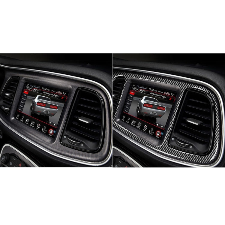 4 PCS / Set Carbon Fiber Car Central Control Instrument Set Decorative Sticker for Dodge Challenger 2015 to Now, Left Driving, Central Control Instrument Set