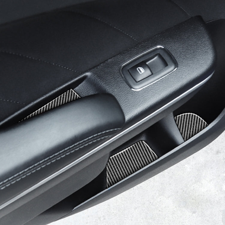 11 PCS / Set Carbon Fiber Car Door Slot Pad Decorative Sticker for Dodge Challenger 2015 to Now, Left Driving, Door Slot Pad