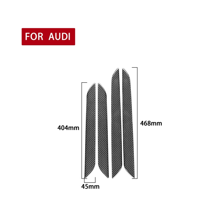 4 PCS / Set Carbon Fiber Car Interior Door Trim Decorative Sticker for Audi Q3 2013-2018,Left and Right Drive Universal, Interior Door Trim