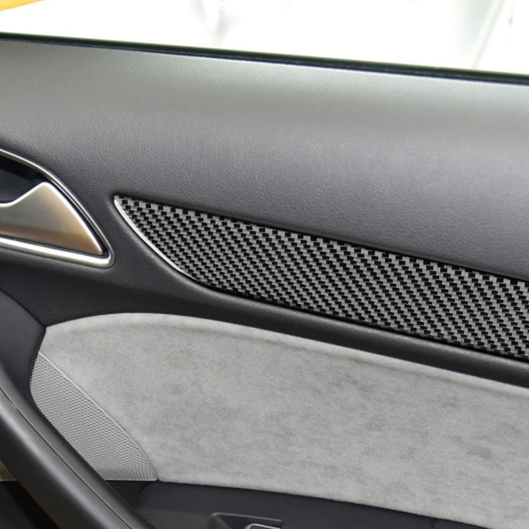4 PCS / Set Carbon Fiber Car Interior Door Trim Decorative Sticker for Audi Q3 2013-2018,Left and Right Drive Universal, Interior Door Trim