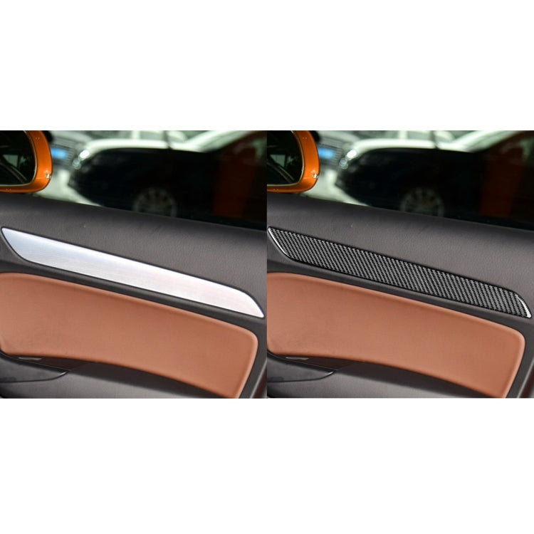 4 PCS / Set Carbon Fiber Car Interior Door Trim Decorative Sticker for Audi Q3 2013-2018,Left and Right Drive Universal, Interior Door Trim
