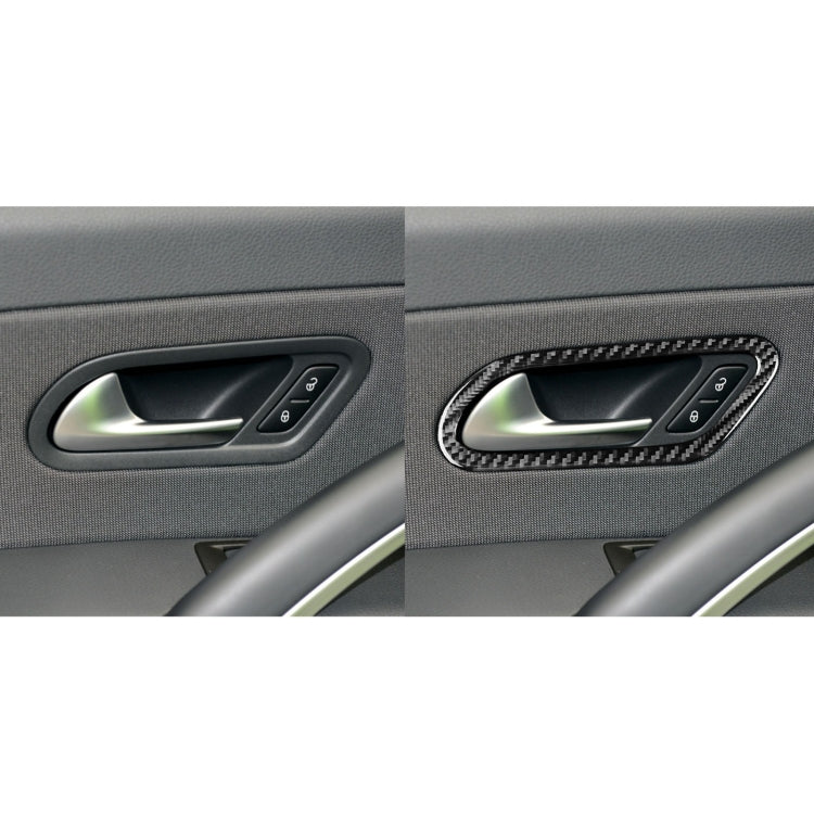 2 PCS / Set Carbon Fiber Car Inner Door Handle Decorative Sticker for Volkswagen Scirocco 2009-2016,Left and Right Drive Universal, Inner Door Handle