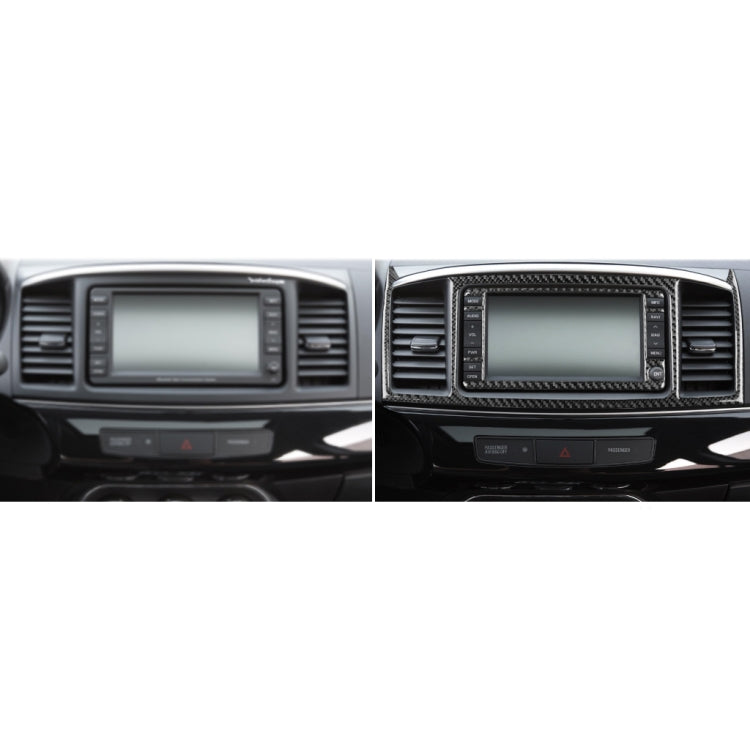 2 PCS Car Carbon Fiber Navigation System Display Decorative Sticker for Mitsubishi Lancer EVO 2008-2015, Left and Right Drive Universal, Navigation System Display