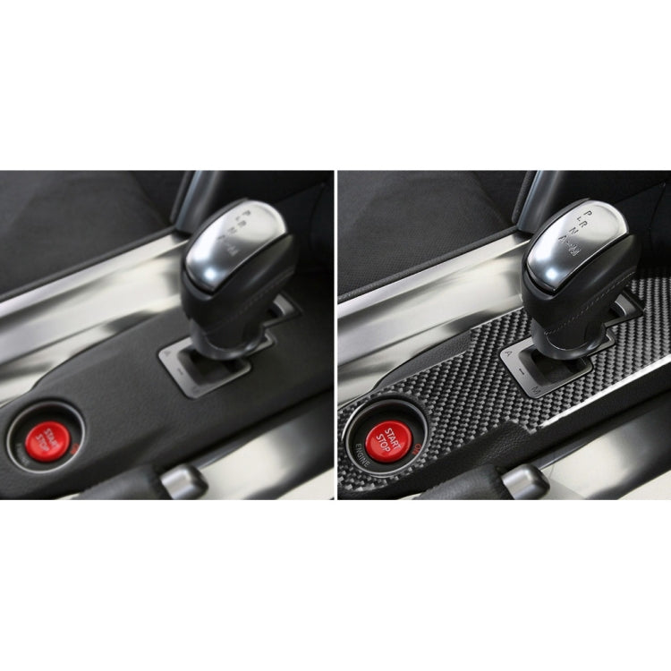 Car Carbon Fiber Gear Shift Panel Decorative Sticker for Nissan GTR R35 2008-2016, Left and Right Drive Universal, Gear Shift Panel