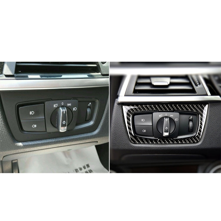 Carbon Fiber Car Headlight Switch Decorative Sticker for BMW F30 2013-2017 / F34 2013-2017, Headlight Switch