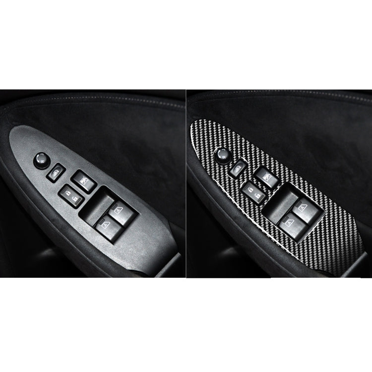 2 PCS Car Carbon Fiber Window Lift Panel Decorative Sticker for Nissan 370Z Z34 2009-, Right Drive Low-configured, Window Lift Panel Right Drive