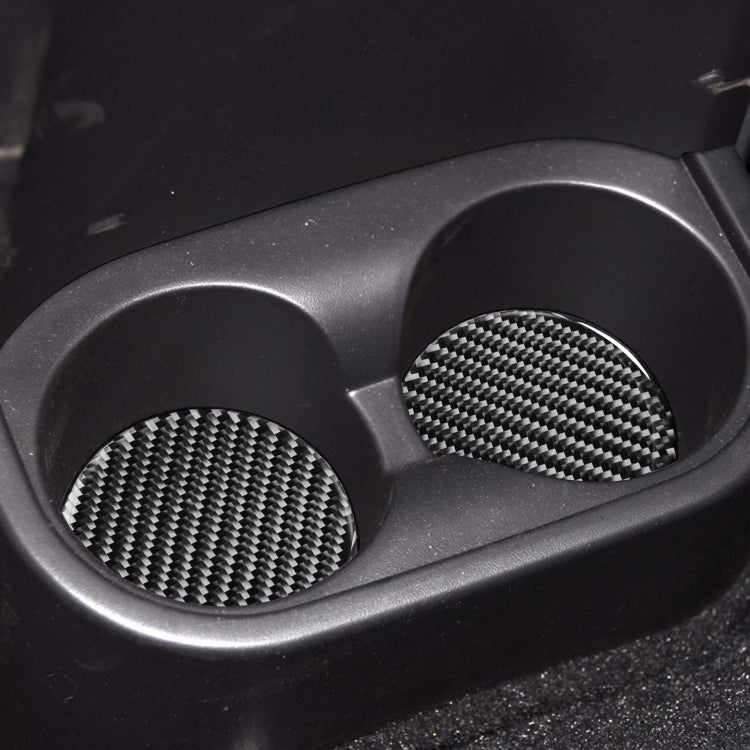 4 in 1 Car Carbon Fiber Water Cup Holder Mat Decorative Sticker for Jeep Wrangler JK 2007-2010, Left and Right Drive Universal, Water Cup Holder Mat