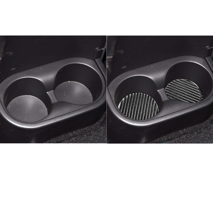 4 in 1 Car Carbon Fiber Water Cup Holder Mat Decorative Sticker for Jeep Wrangler JK 2007-2010, Left and Right Drive Universal, Water Cup Holder Mat